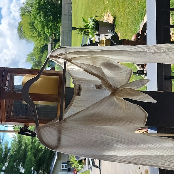 NWT Abercrombie & FitchWhite Cause Cropped Off-The-Shoulder Gauzy Beach … - Picture 2 of 7